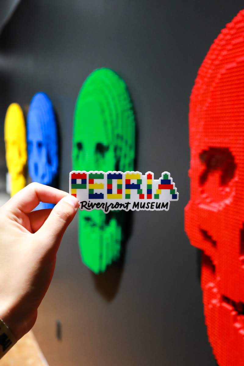 Peoria Riverfront Museum Sticker - Colorful Bricks