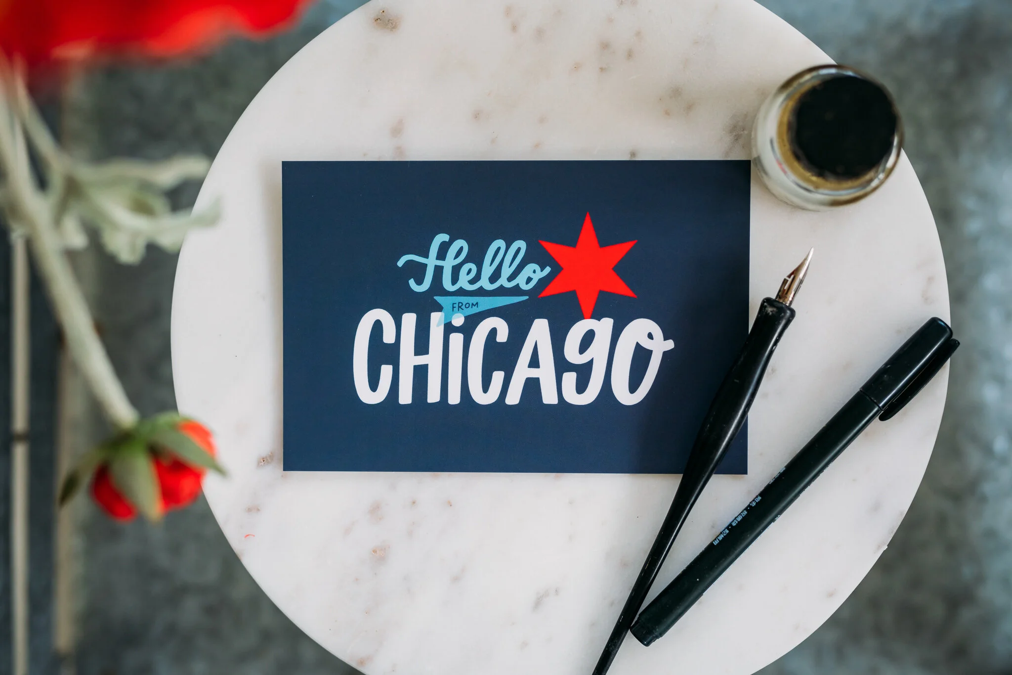 Hello from Chicago Postcard — Lettering Works