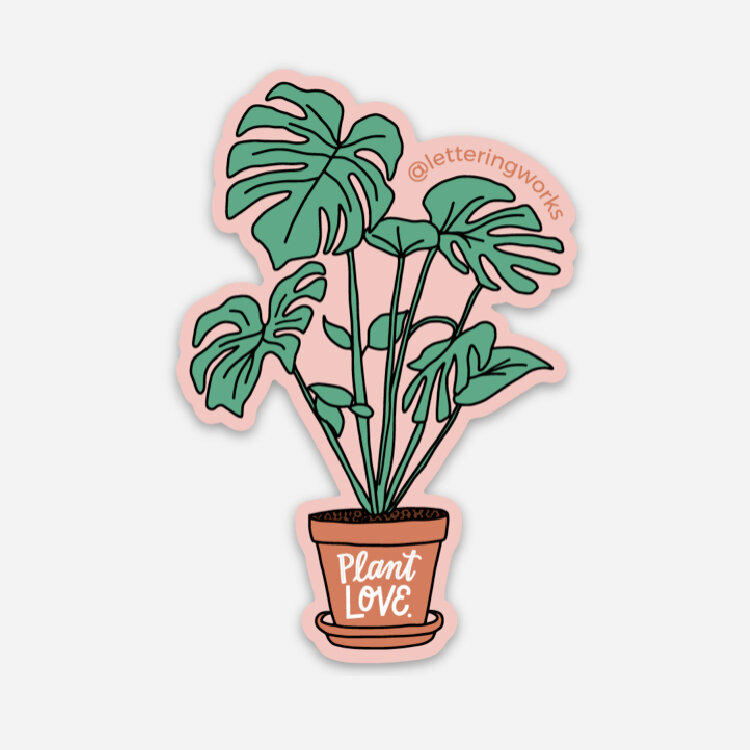 Plant Love Plant Sticker — Lettering Works