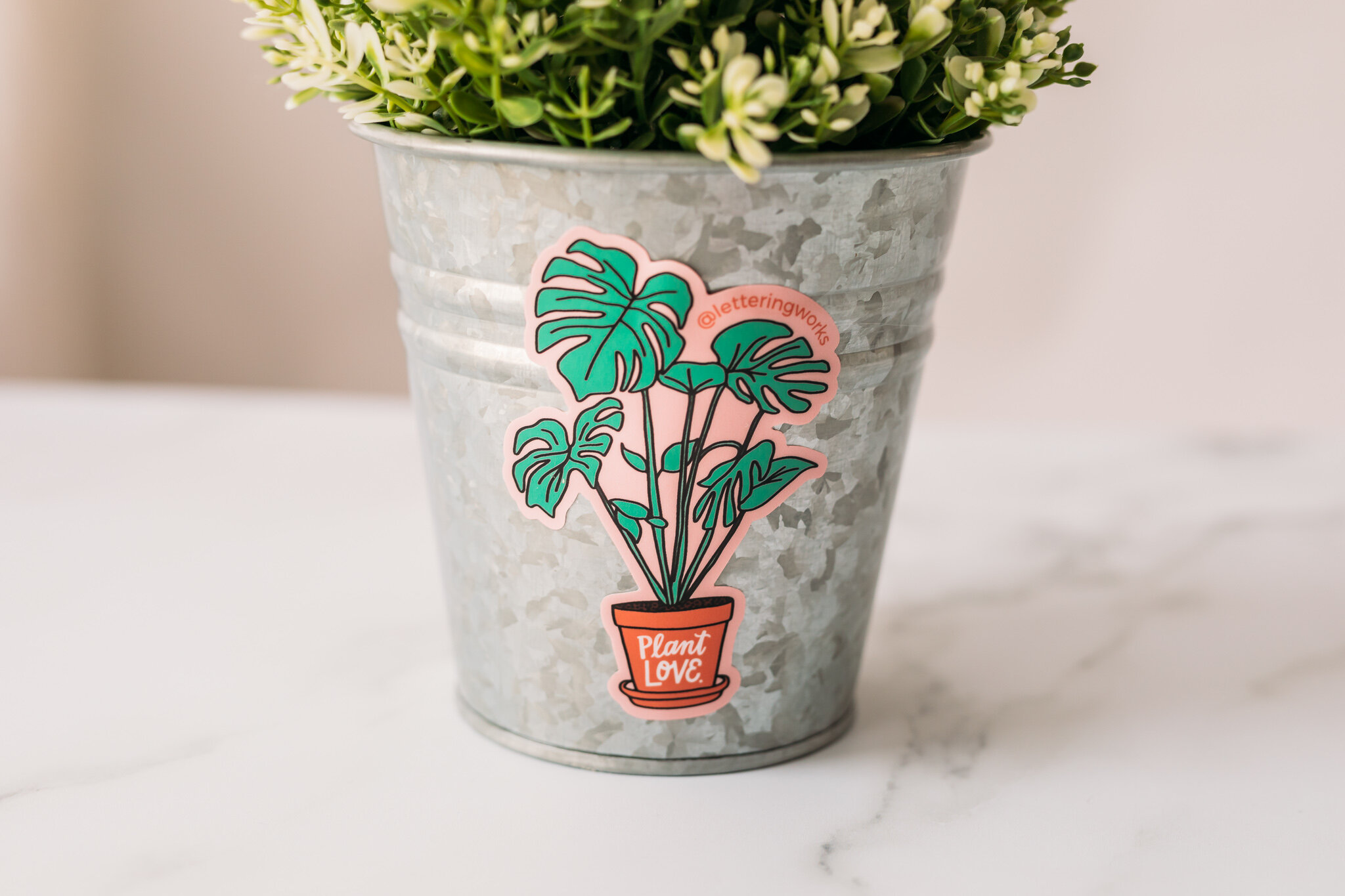 Plant Love Plant Illustration Sticker In Use