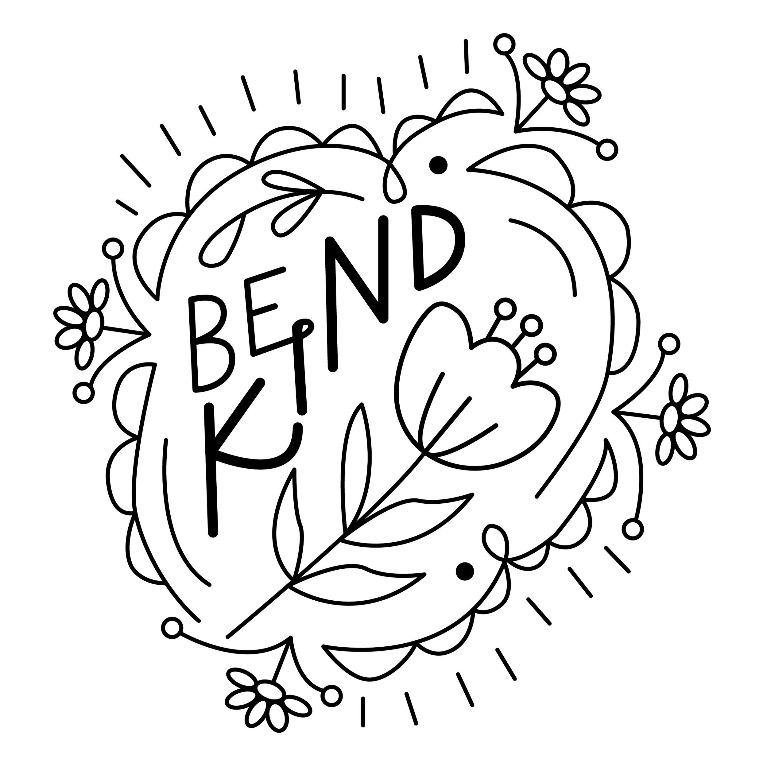 Be Kind Coloring Page