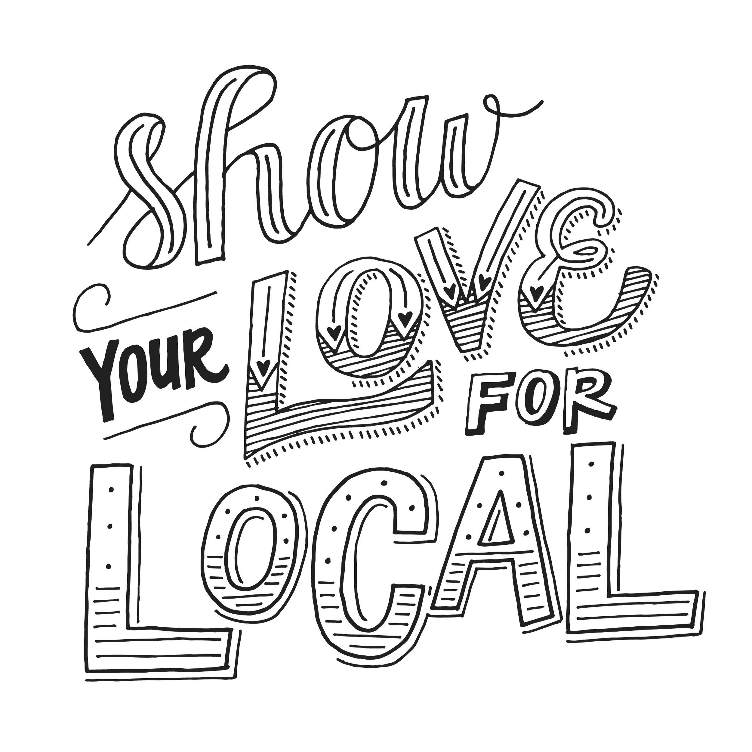 Show Your Love for Local Coloring Page