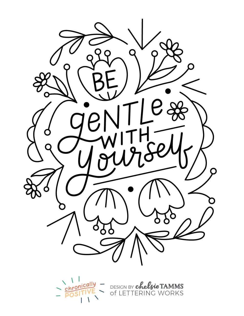 Coloring Pages Chronically Positive Pack Lettering Works