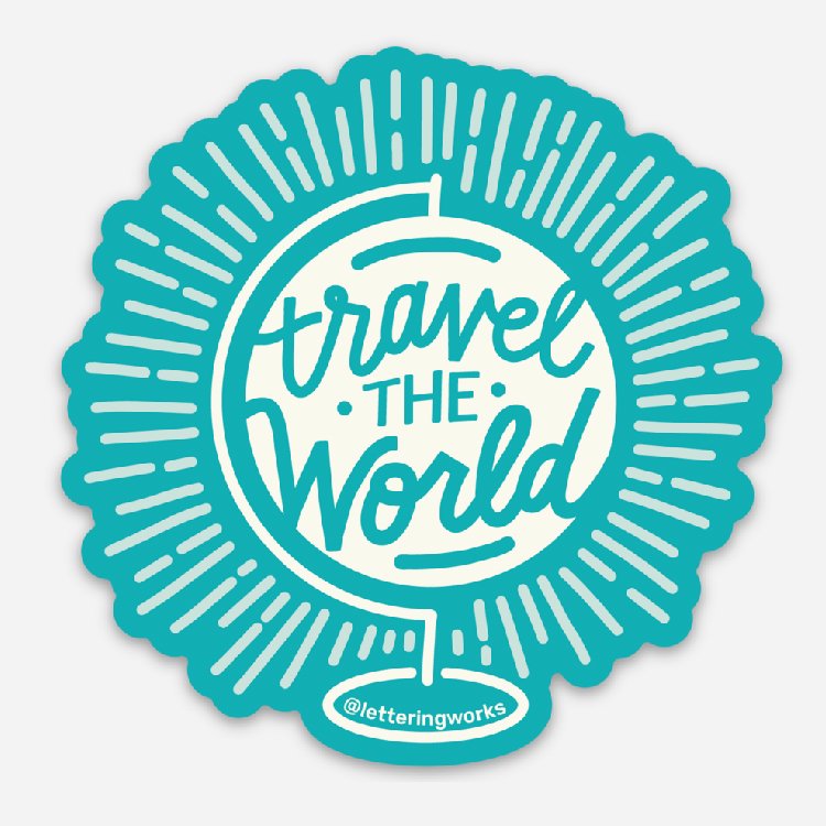 Travel the World Globe Sticker