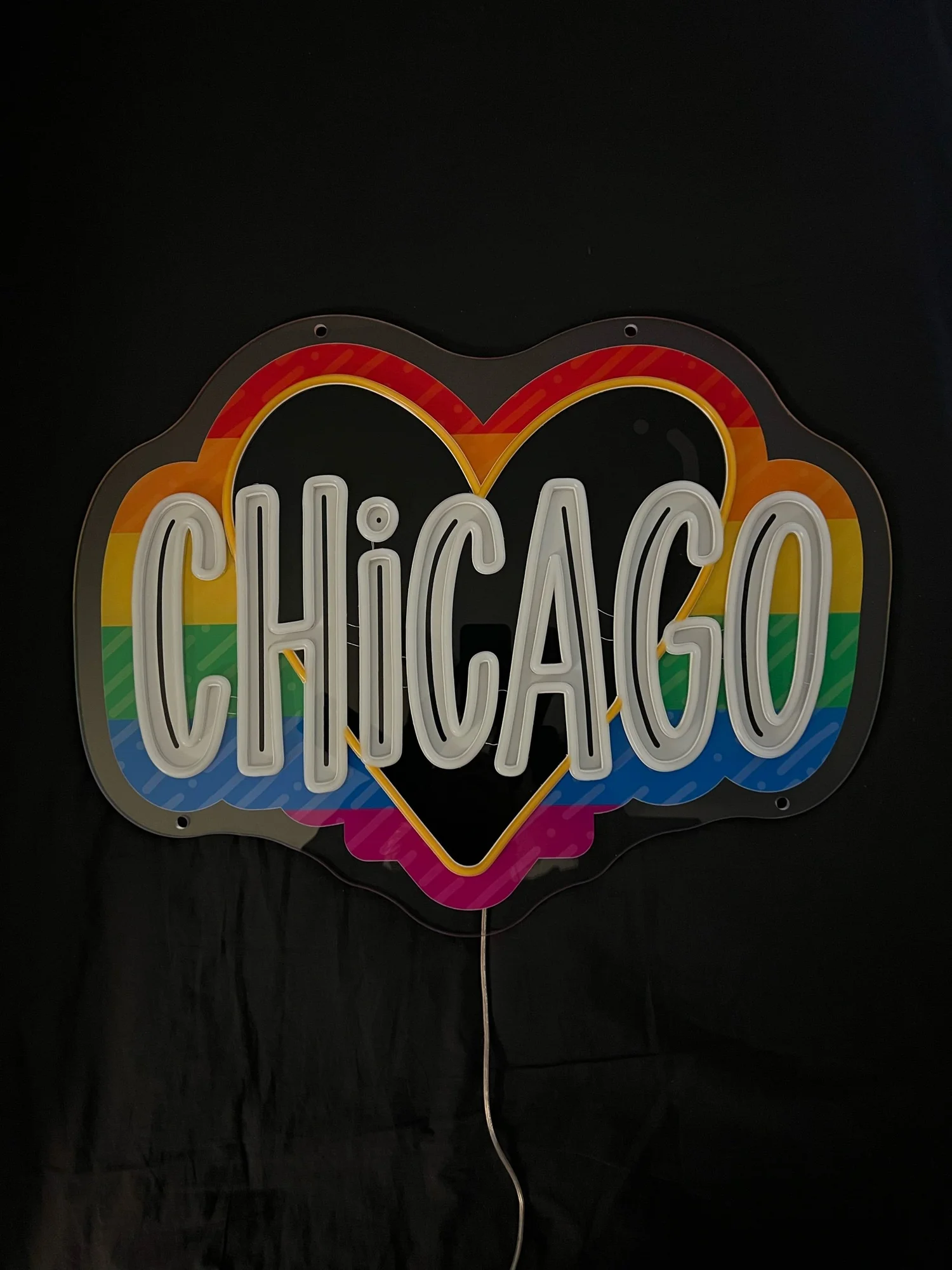 Chicago Pride Heart Neon Sign — Lettering Works