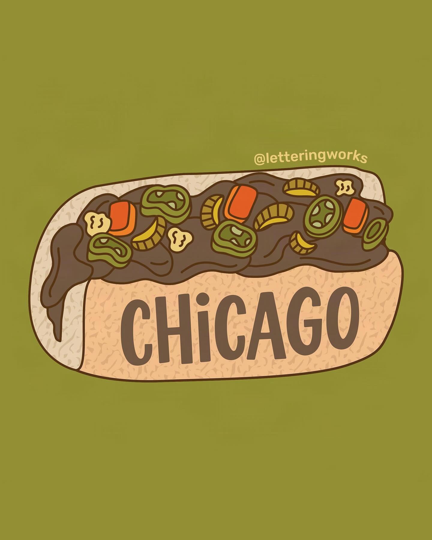 It&rsquo;s a happy day for Chicago and @thebearfx fans because season 4 episodes come out today!! 🐻🔪🧑&zwj;🍳 

I&rsquo;m celebrating by sharing my newest Chicago design&hellip; the famous Italian Beef! 

This tribute to one of the most iconic Chic