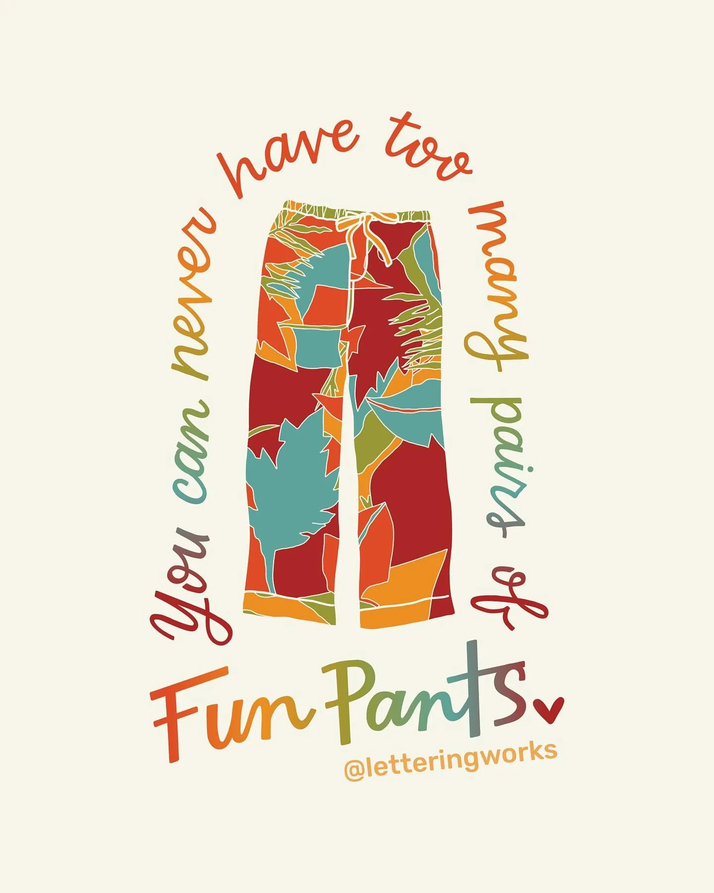 Summer vibes in artwork form ☀️

Recent unshared designs that are all now available in sticker form 💕 

👖 You can never have too many fun pants 
🌞 Reapply your SPF
💭 Daydreaming is productive 
🫶 Support your local everything 
🍿 Chicago Mix Popc