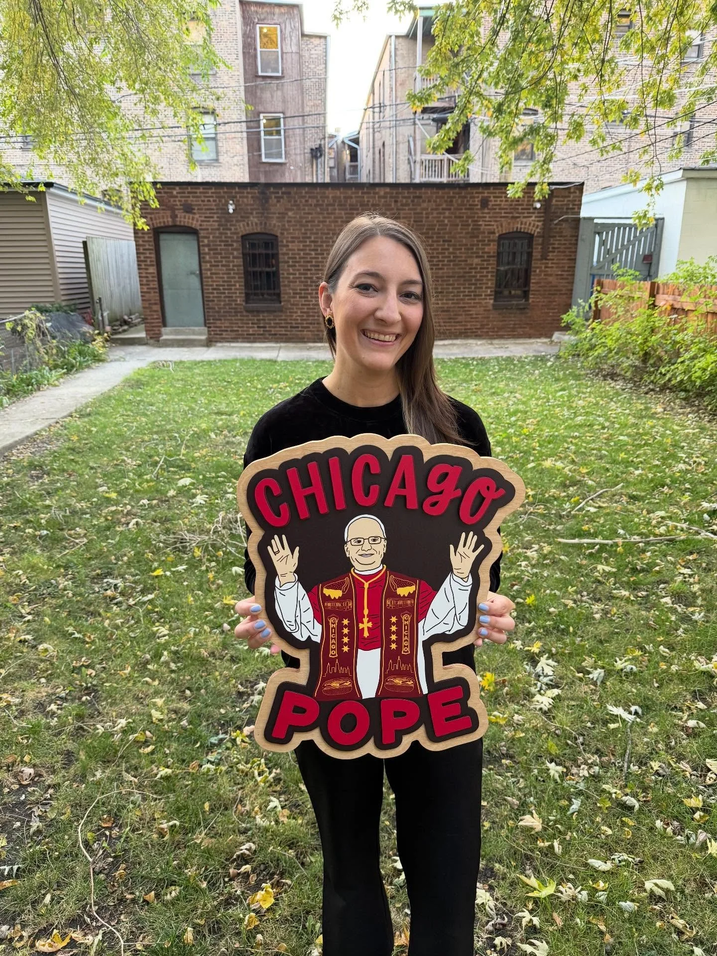 It&rsquo;s week three of Sunday Signs - a little series where I&rsquo;ll share one of my new wooden signs that is part of my art show at @logansquarepilatesandcore ❤️

Up third, we have the Chicago Pope sign! Pope Leo XIV quickly became a symbol of C