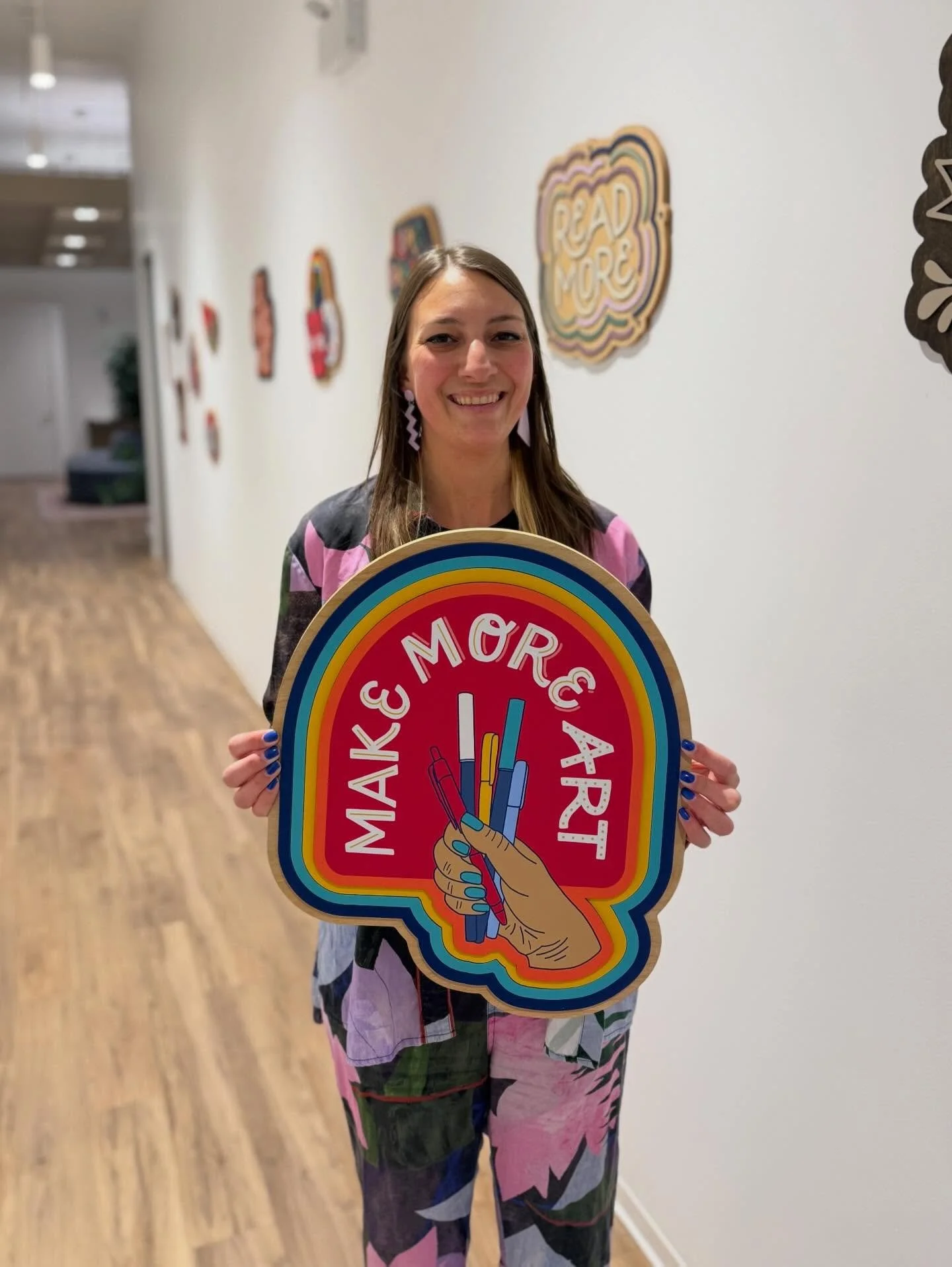 It&rsquo;s week nine of Sunday Signs - a little series where I&rsquo;ll share one of my new wooden signs that is part of my art show @logansquarepilatesandcore. 

Up ninth we have the &ldquo;Make More Art&rdquo; design! This was originally created as