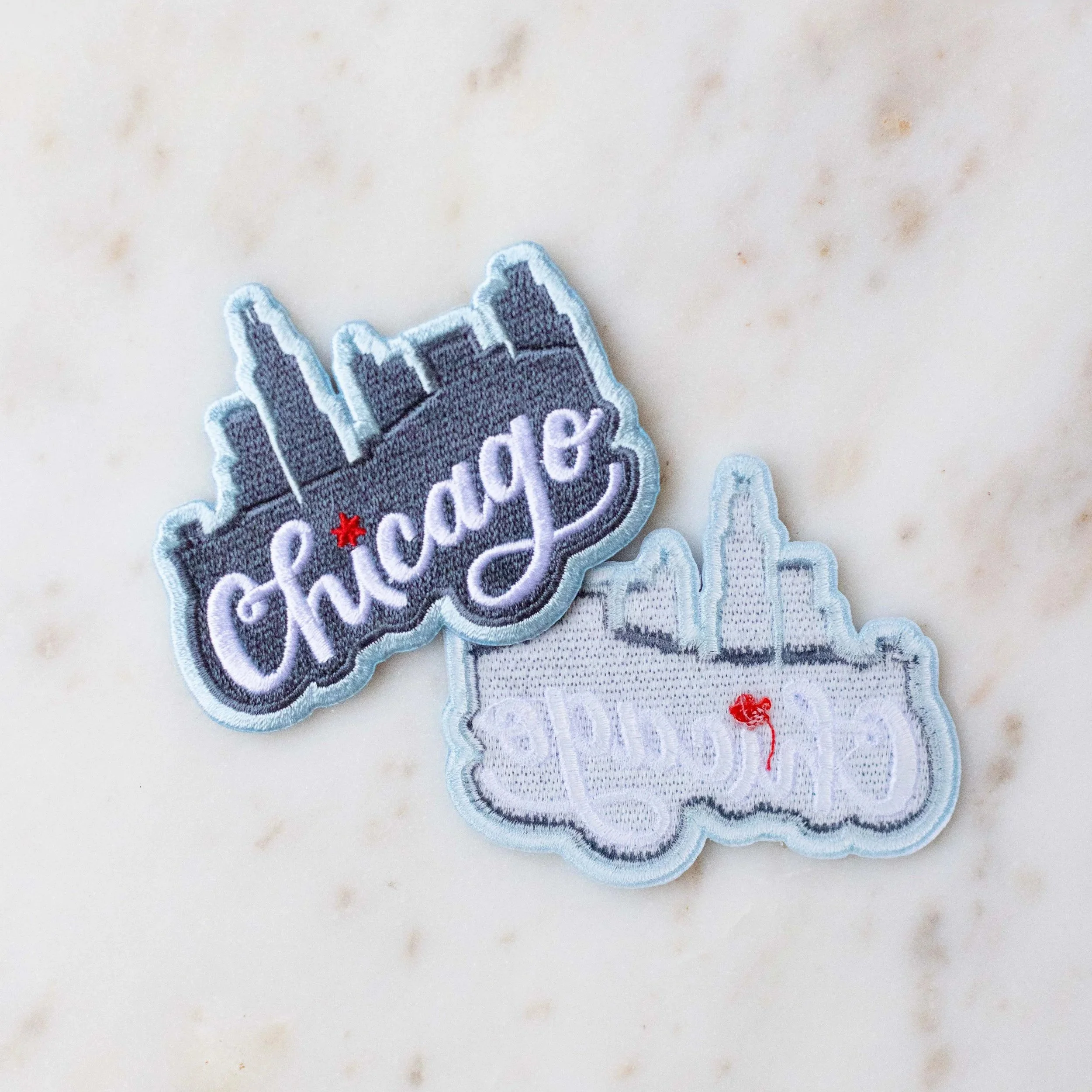 Chicago Skyline Hand-Drawn Embroidered Patch