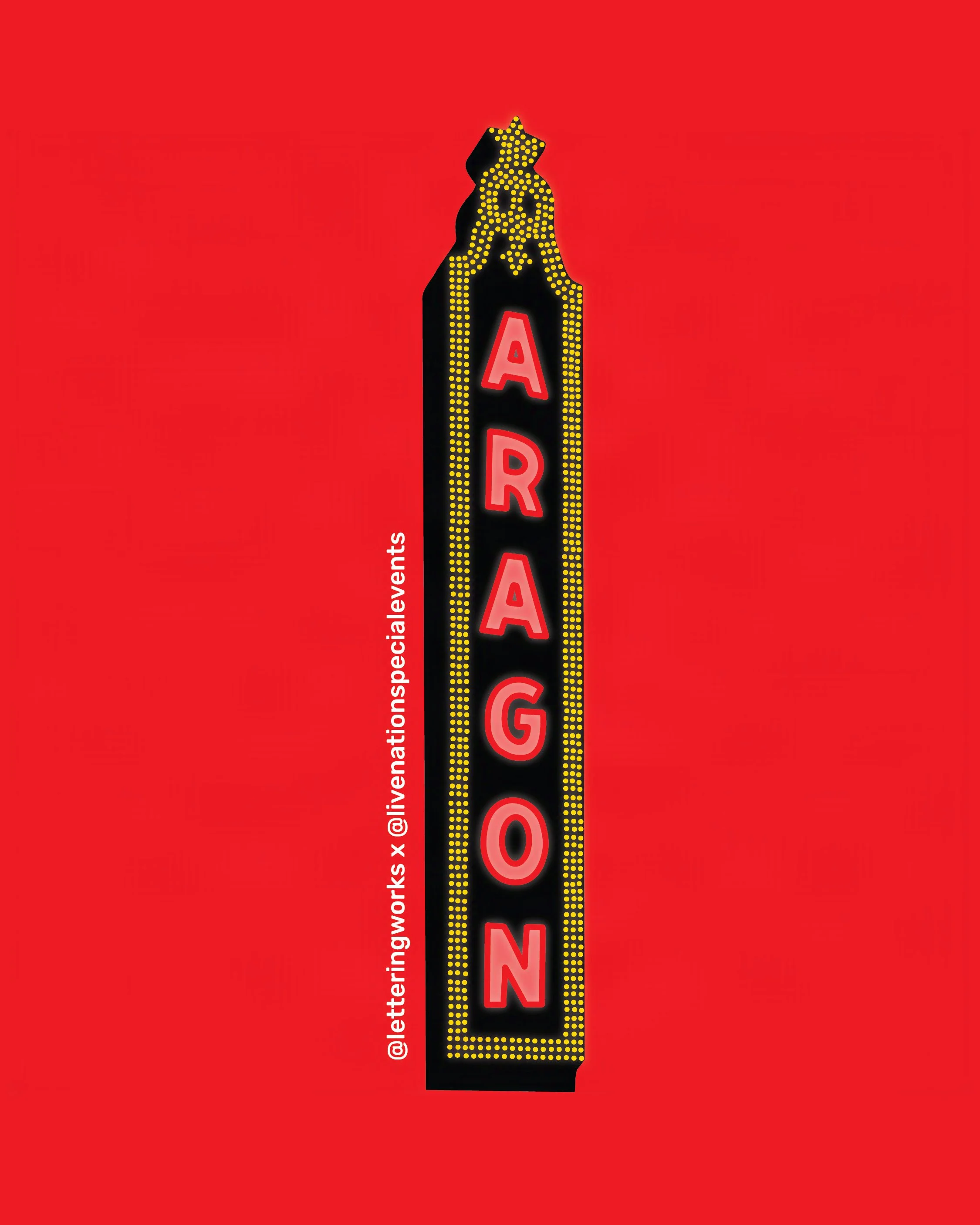 Custom Aragon Ballroom Sticker for Live Nation Special Events by Lettering Works