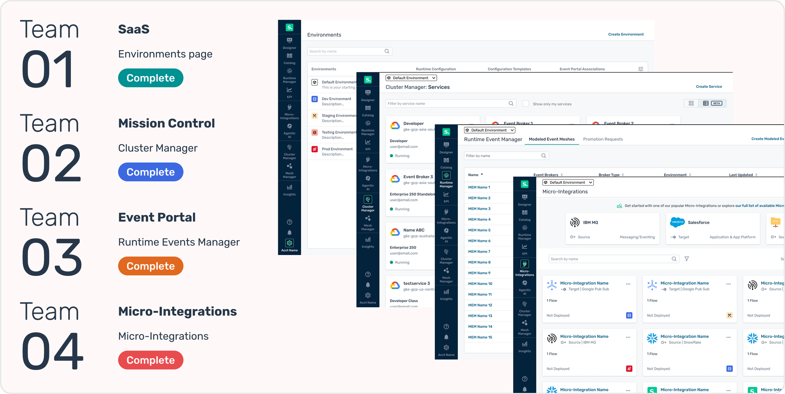An image of different areas of the GUI inside environments
