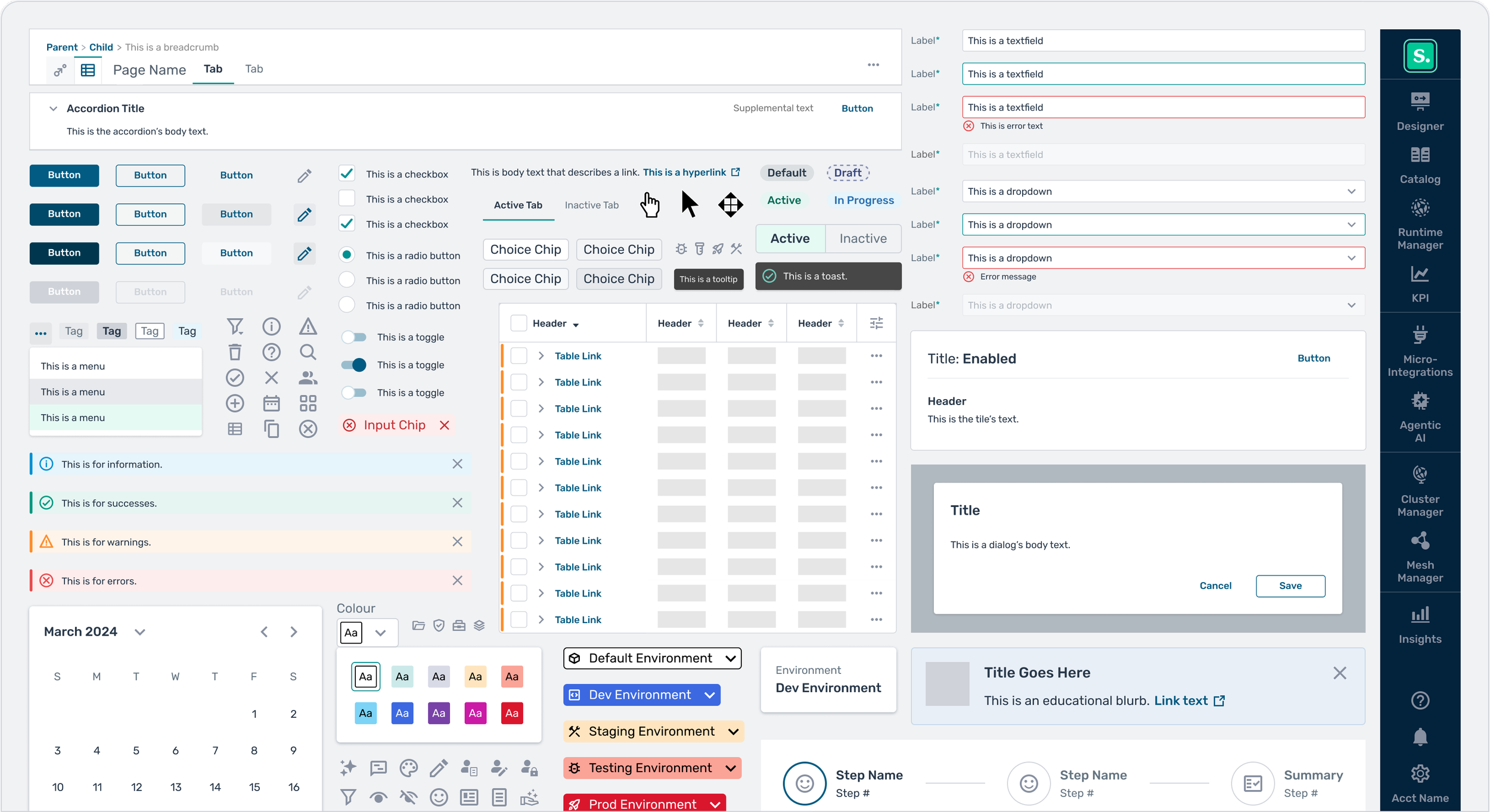 An image of Solace UI components