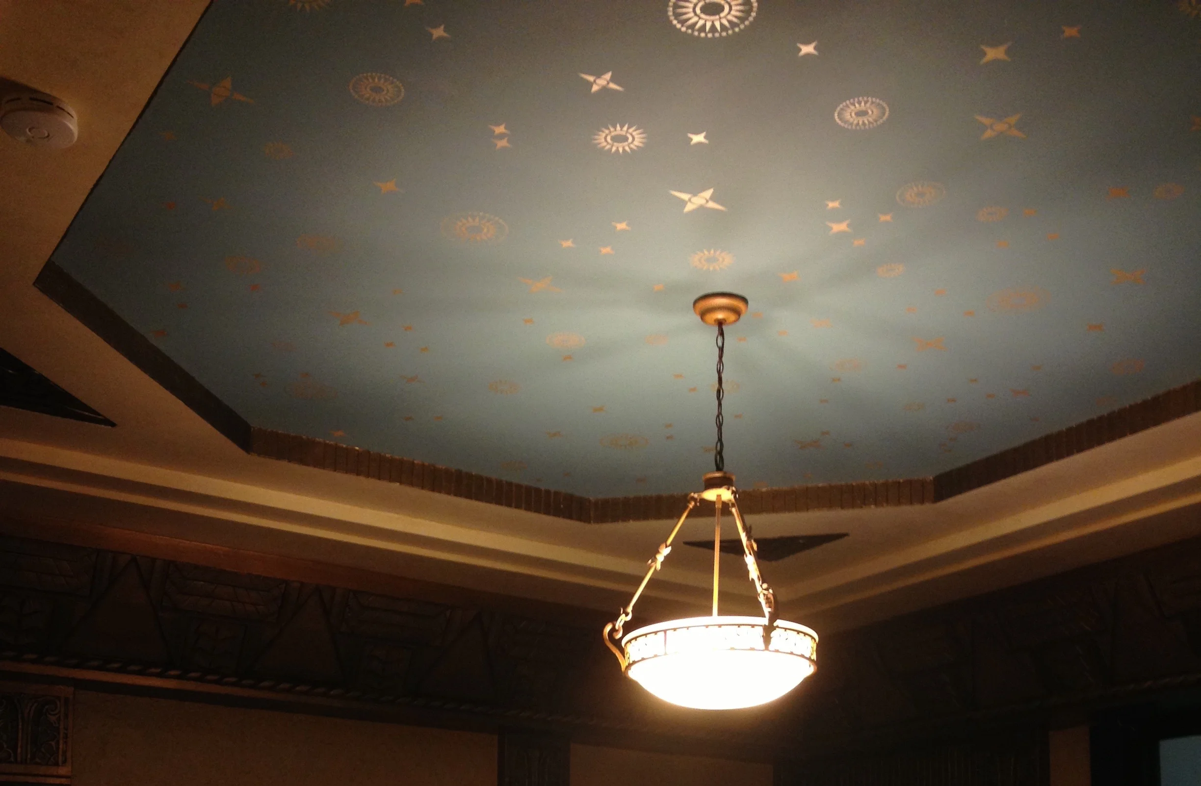 Stenciled Stars. Art Deco Lobby, NY