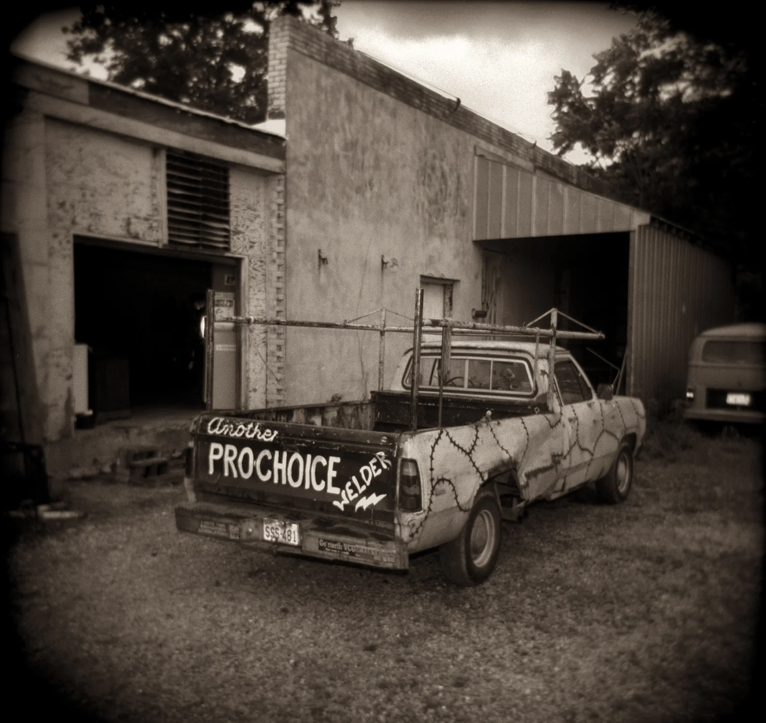 Gordon Stettinius, Another Pro-choice Welder, 1997, sepia-toned gelatin silver print. Image courtesy of the artist.