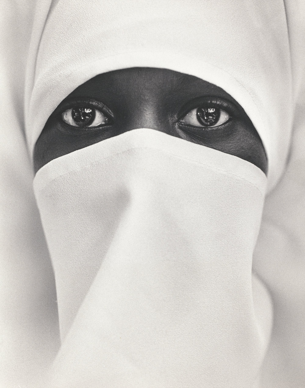   Chester Higgins,&nbsp;  New York City, A young Moslem woman in Brooklyn , 1990  Gelatin silver print,&nbsp;10” × 7 15/16”W&nbsp;  Collection of the Artist. Courtesy Virginia Museum of Fine Arts, Richmond 