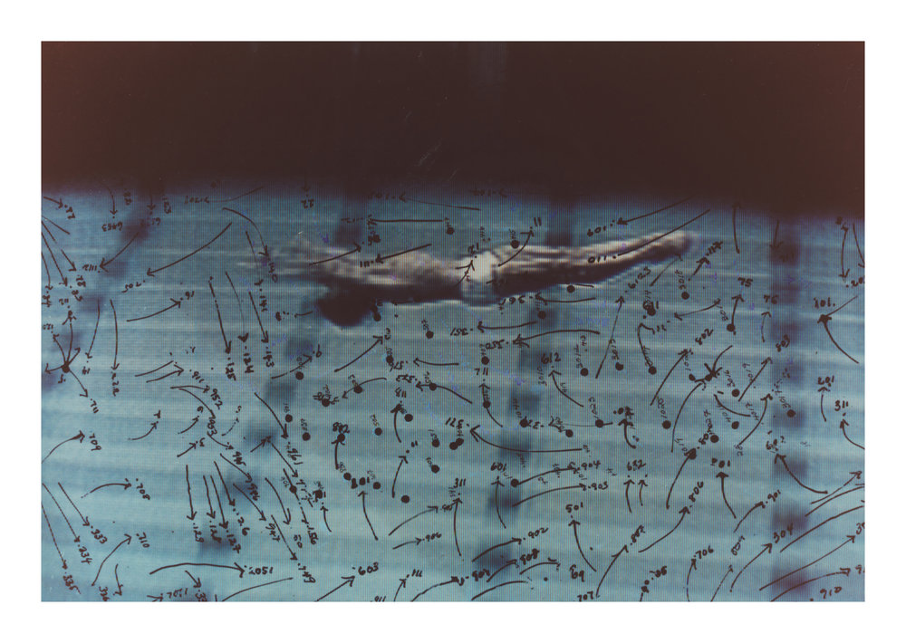   Howardena Pindell,   Video Drawings: Swimming , 1975.  Chromogenic print.  Image courtesy of MCA Chicago, Anixter Art Acquisition Fund. 
