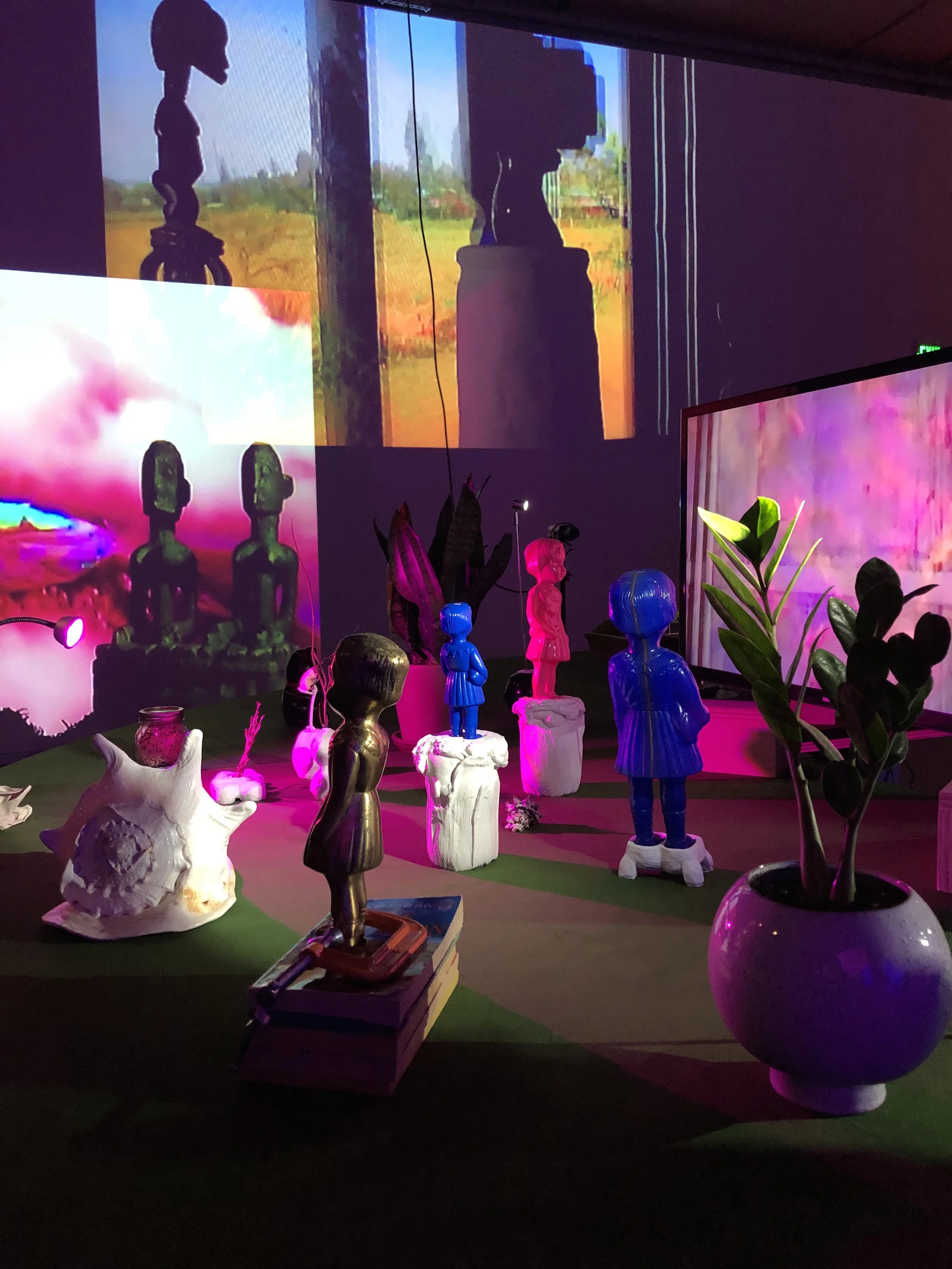 Installation view, Cauleen Smith: Give It or Leave It, 2019, Institute of Contemporary Art at VCU. Image courtesy of Paige Goodpasture.