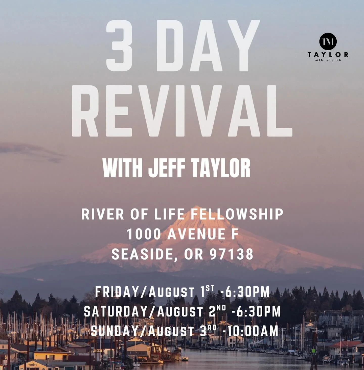 Join Brother Jeff tonight at River of Life Church in Seaside, OR at 6:30PM. I&rsquo;ve been praying for this meeting, God is going to do some amazing things! Come get your miracle! #anniversaycelebrations❤️