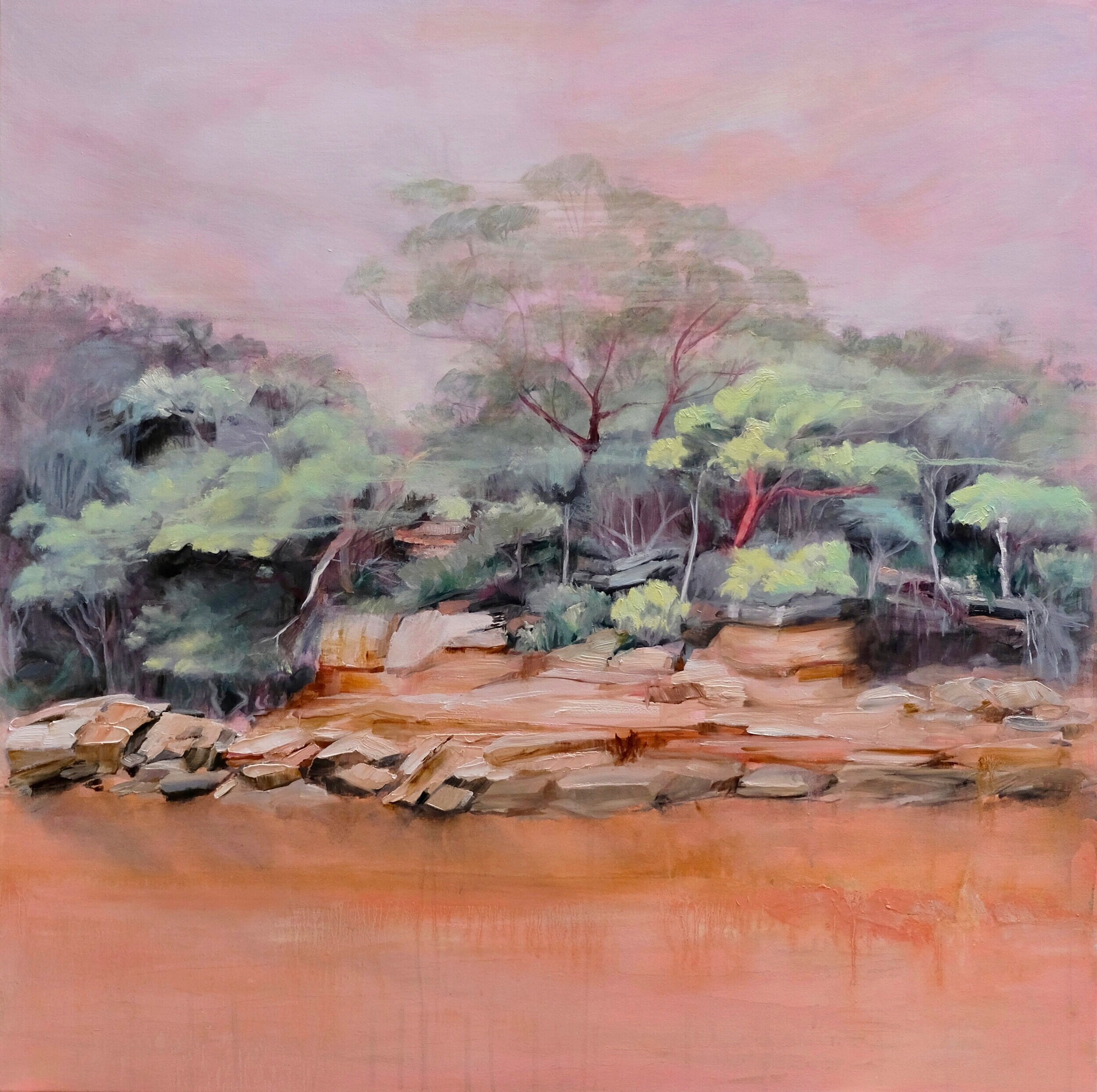 Quietude (Royal National Park series) 2021 oil and acrylic on polyester 90 x 90cm