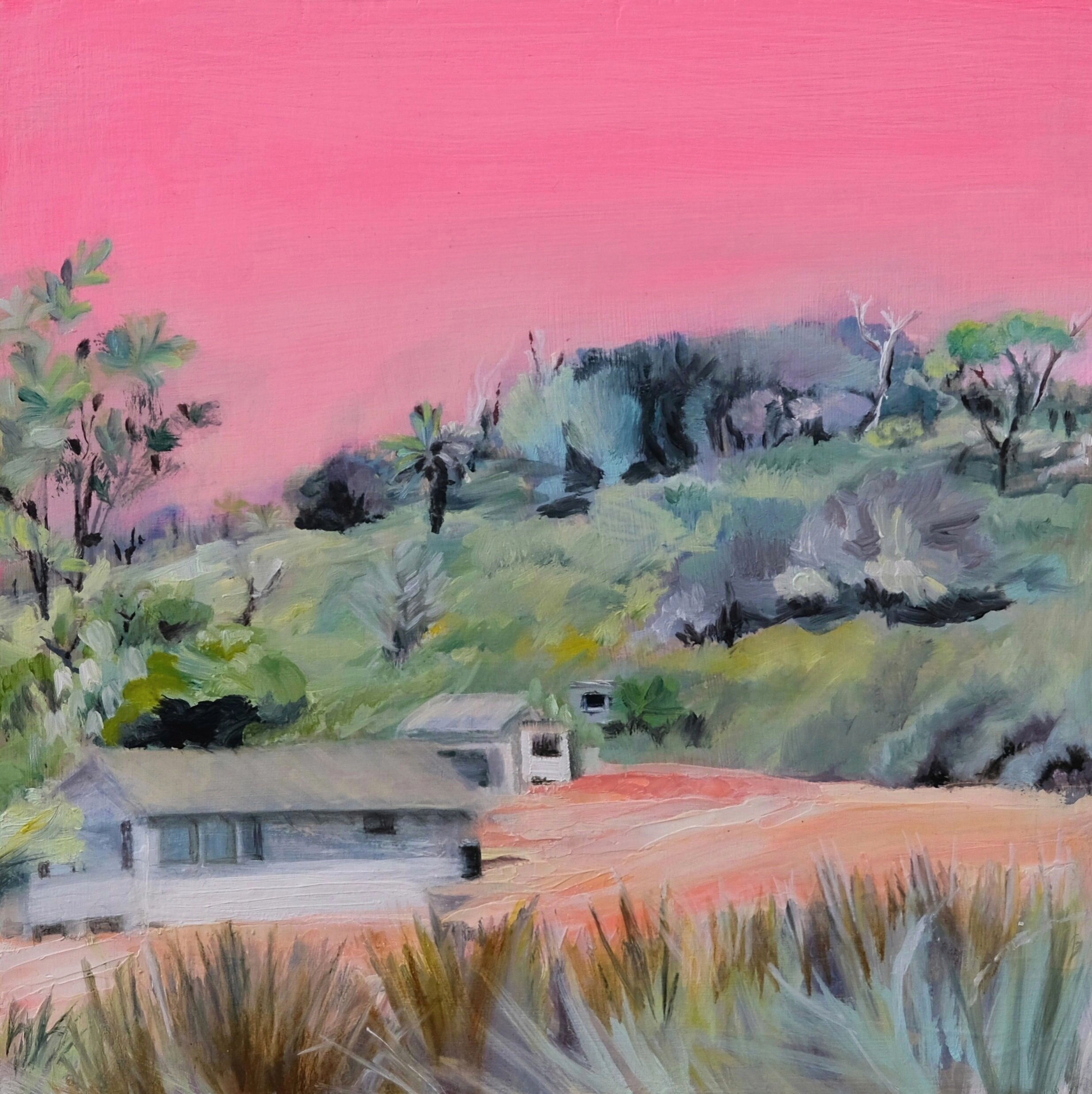 Garie Shack East 2021 oil and acrylic on board 25 x 25cm
