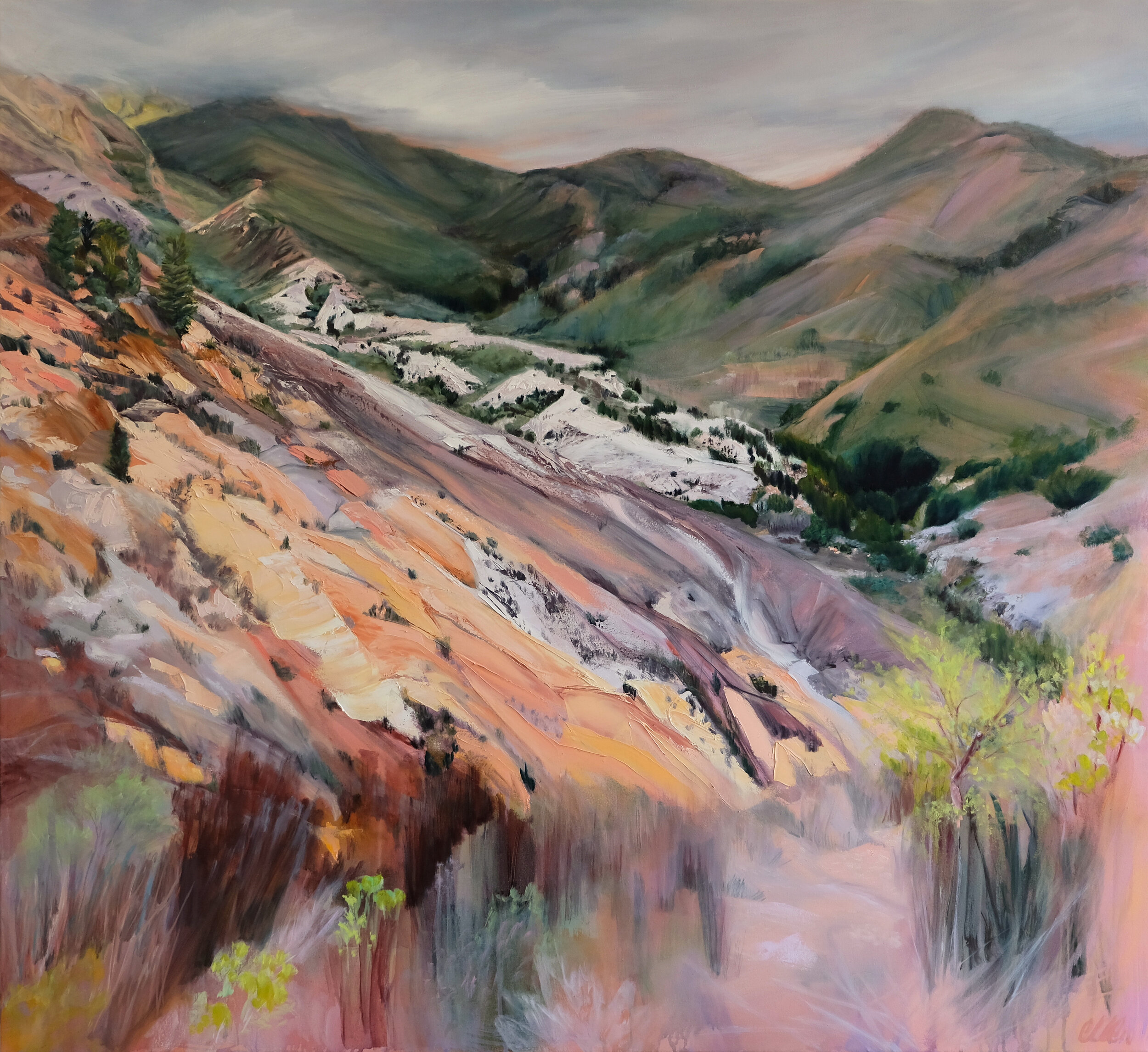 And Rolls Through All Things Below 2021 oil and acrylic on polyester canvas 122 x 112cm
