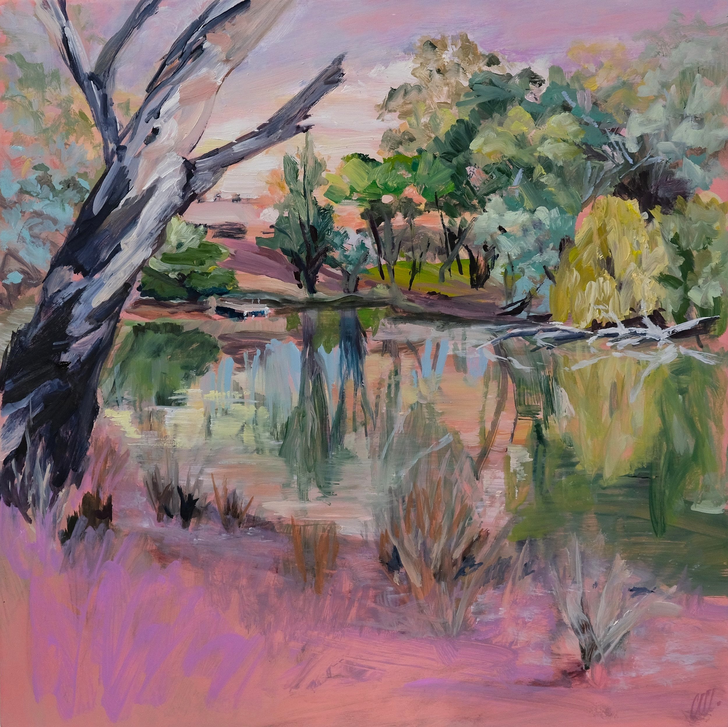 River Forms II (Murrumbidgee) 2021 oil on board 30 x 30cm