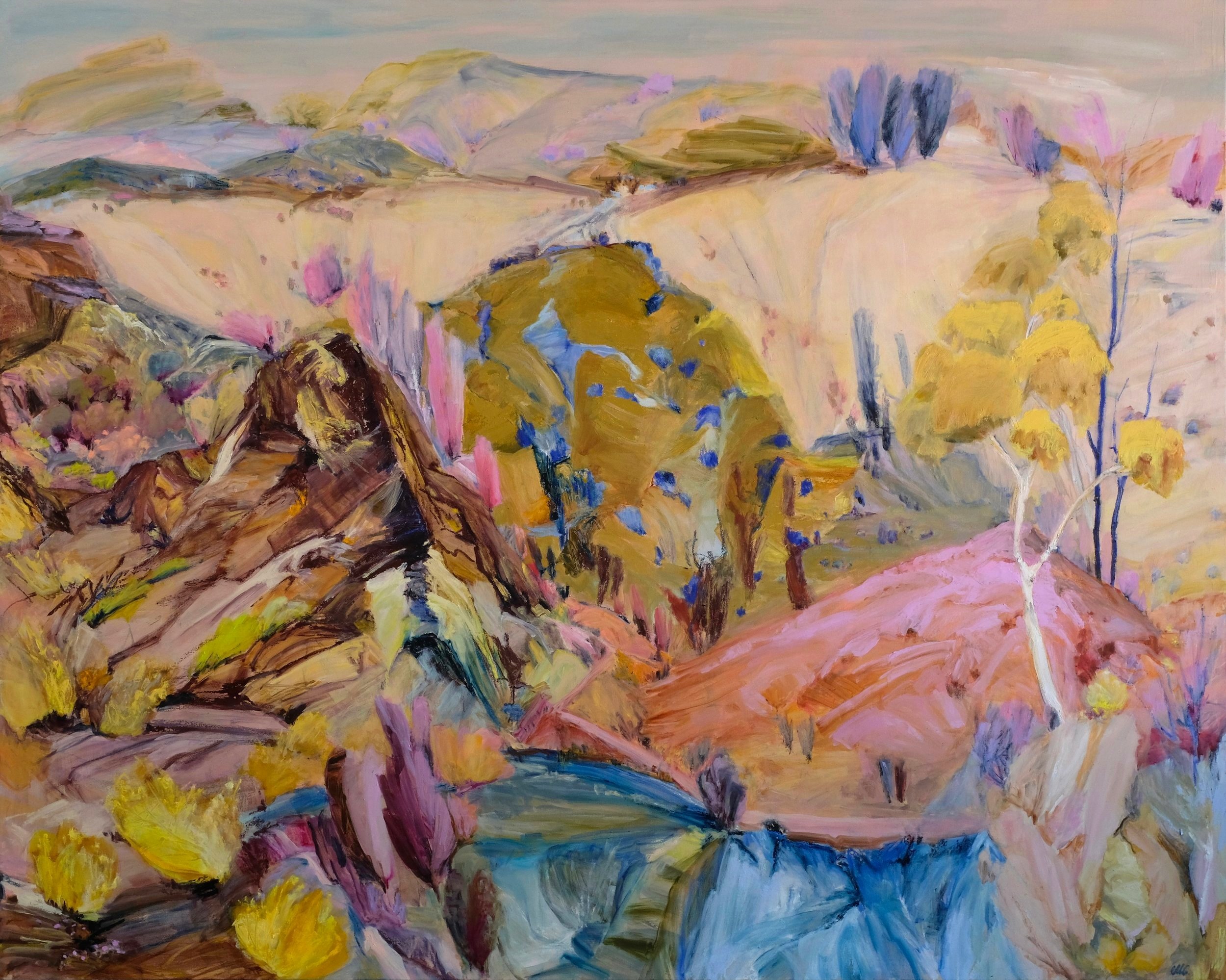 Diving into the Valley of Small Kingdoms 2024 oil on polyester 125 x 156cm