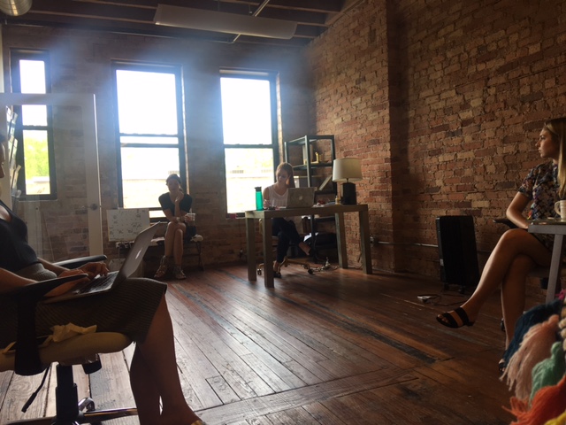 Brainstorming with the PR team at AM Consulting.