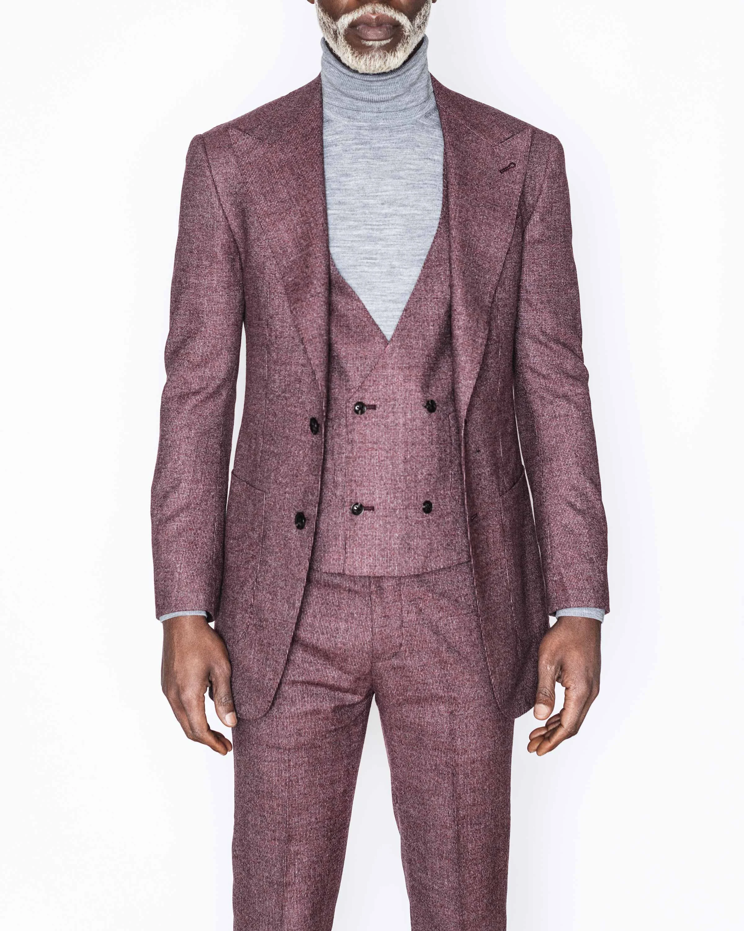 wine red suit shoes