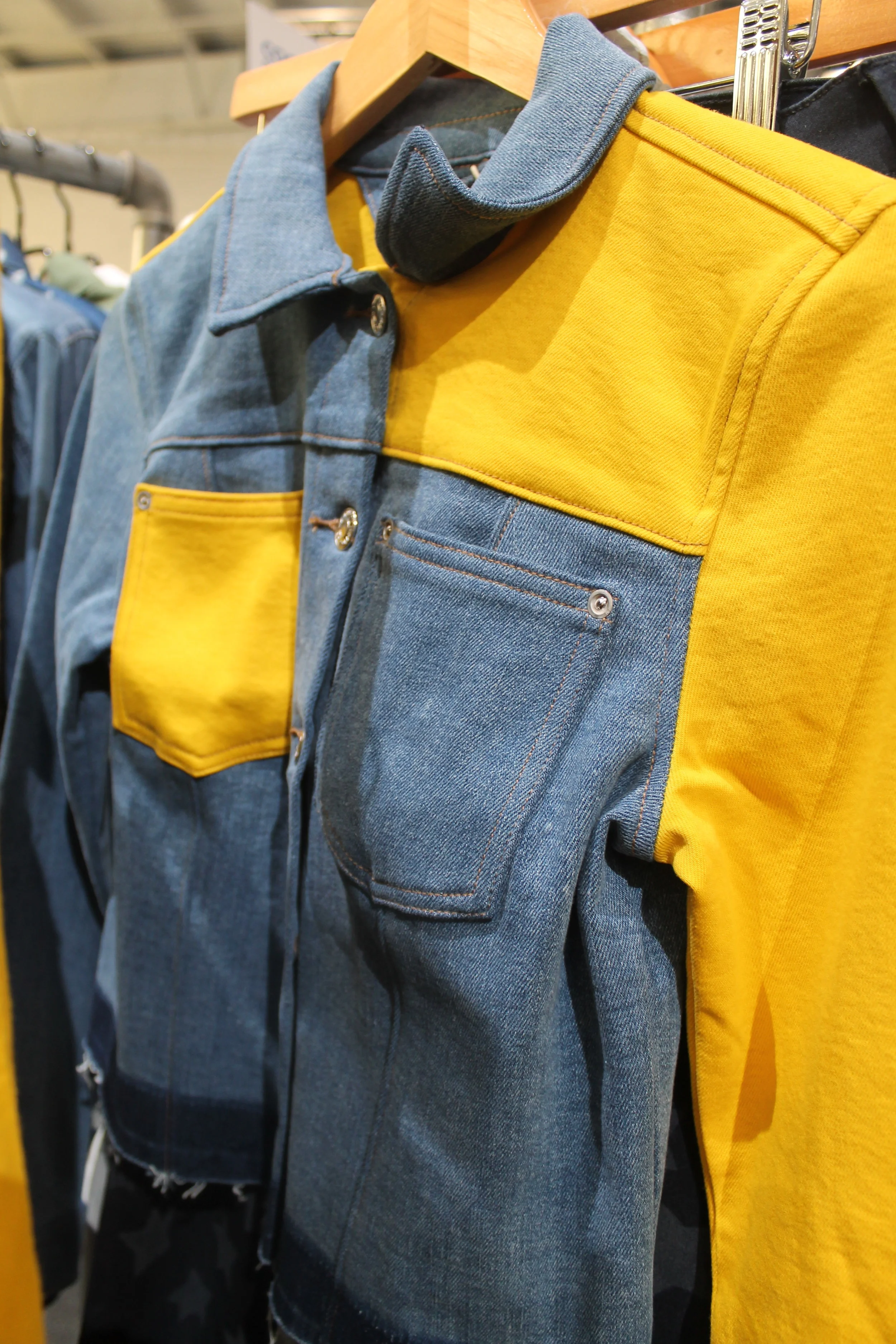 Yellow and denim R.E.A.L garment jacket