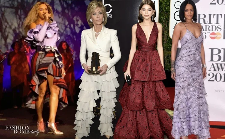 celebrities with ruffles and frills