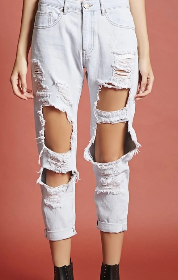 Forever 21 exposed knee jeans