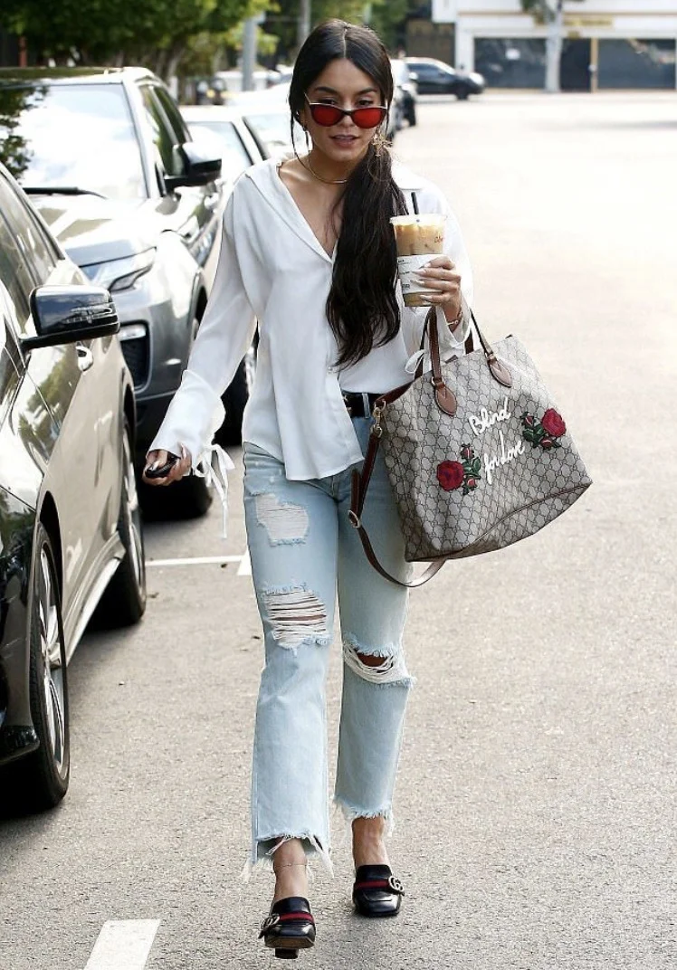 Vanessa Hudgens in frill jeans