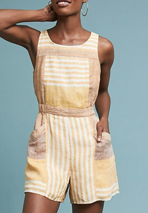 Yellow striped romper