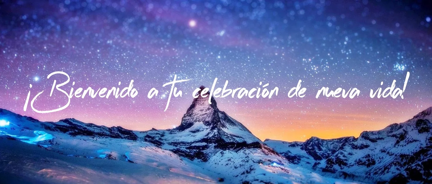 bandera de celebración con la montaña rocosa y la galaxia estrellada fondo de fotografía