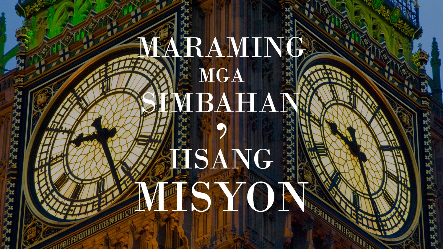 Mga simbahan na may isang misyon sa harap ng Big Ben tower orasan sa london england
