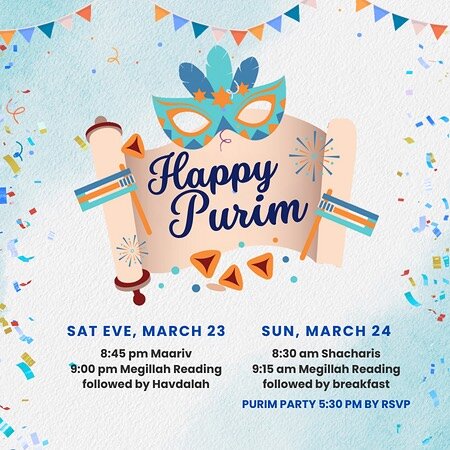 Purim schedule 2024 🎉 🤡🎭🥳