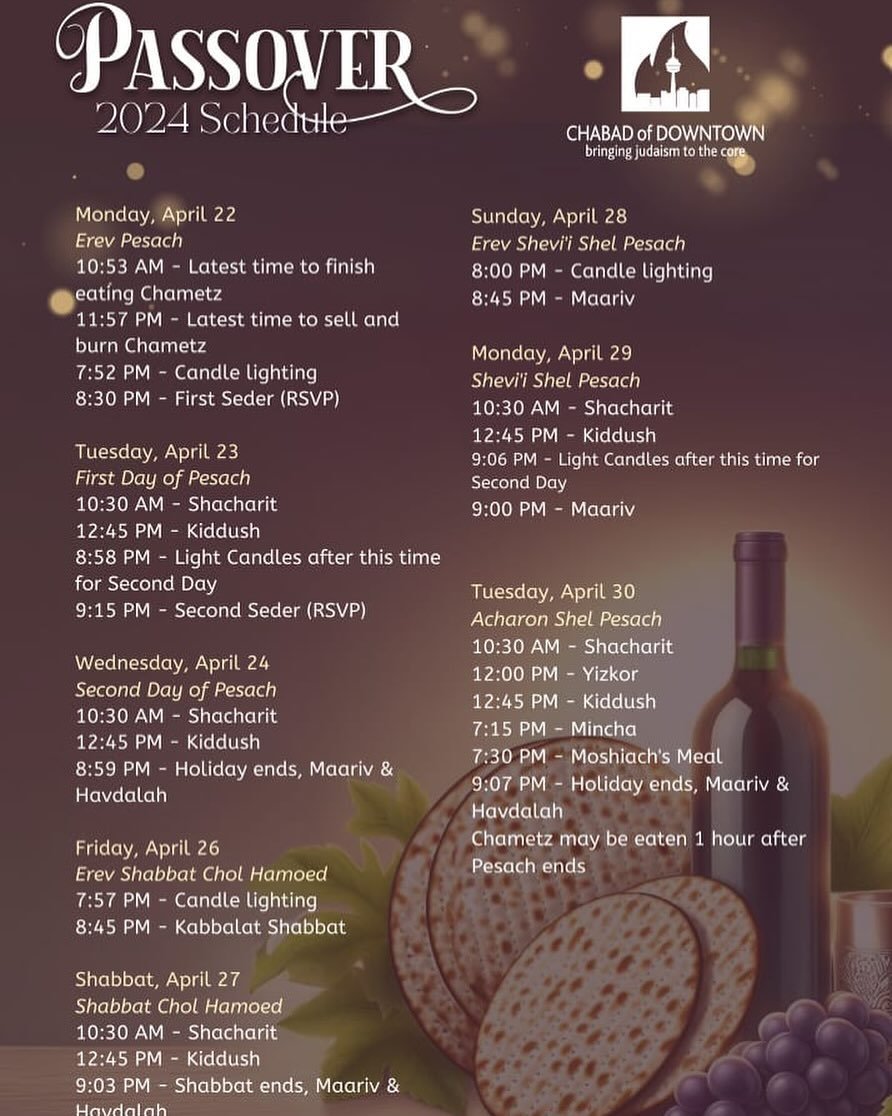 Pesach schedule