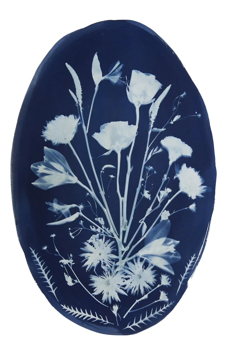 Custom Pressed Bouquet Cyanotype