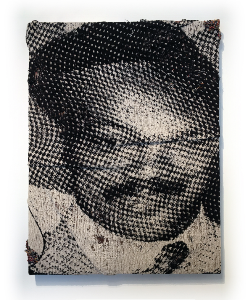 Folded Jesse , 2017, Folded Jacquard Tapestry, 40” x 30”