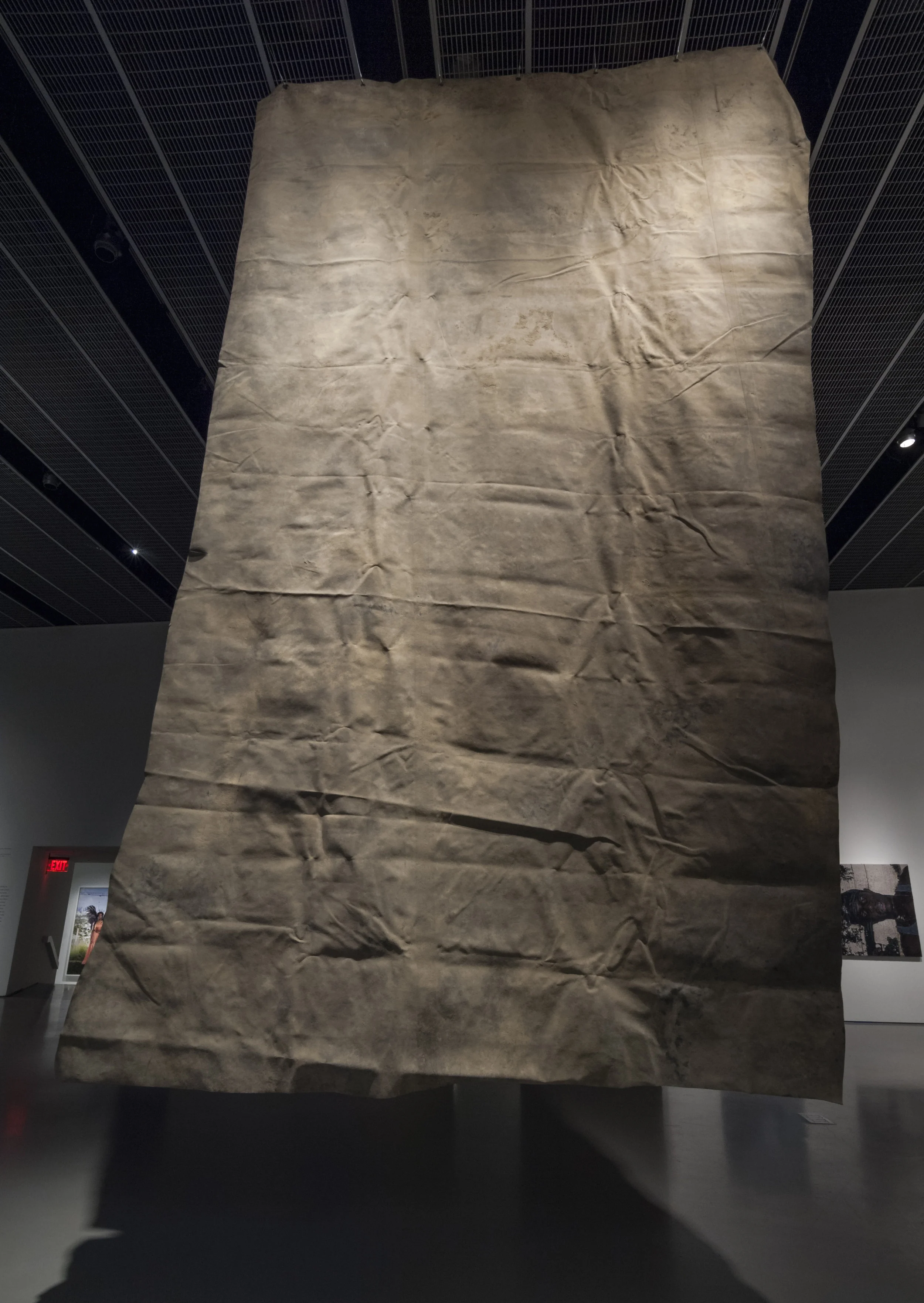 Hide , 2016-2017, Dirt on rubber, 168” x 120”