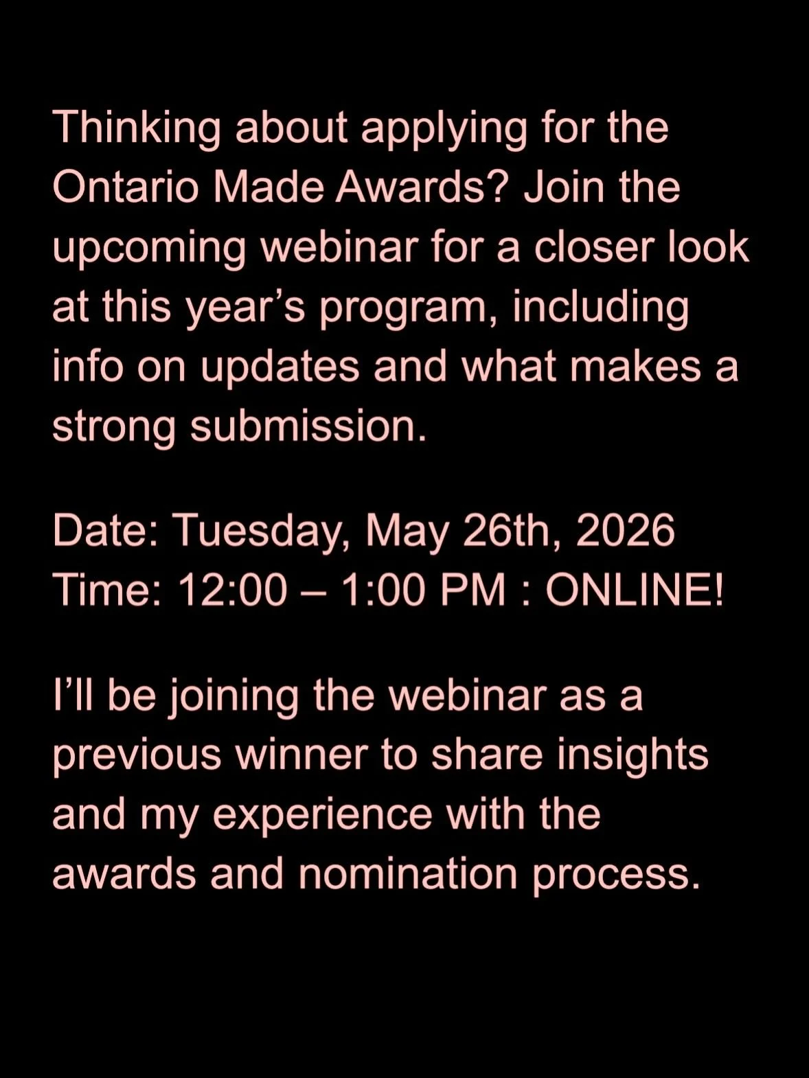 Learn more and register today: https://cme-mec.ca/connection/ontario-made-awards-webinar-2026/