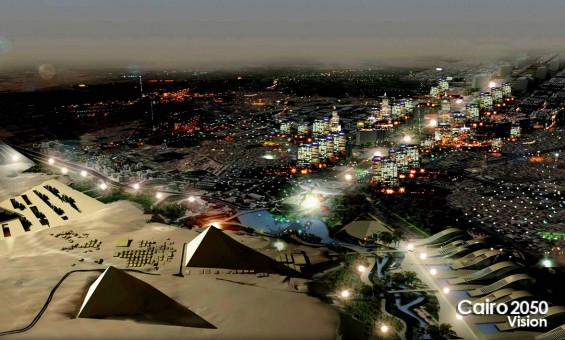 A rendering image showing the vision of Cairo 2050 near in Nazlet El-Semman