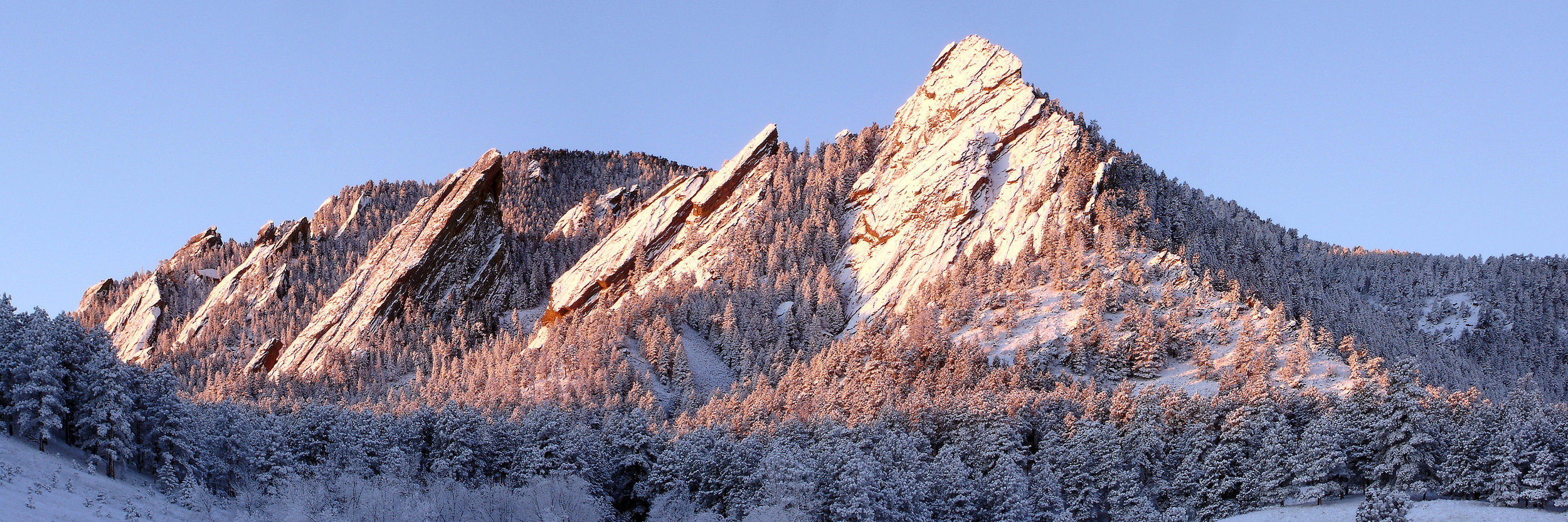 The Flatirons, rock formations near Boulder, Colorado. 
