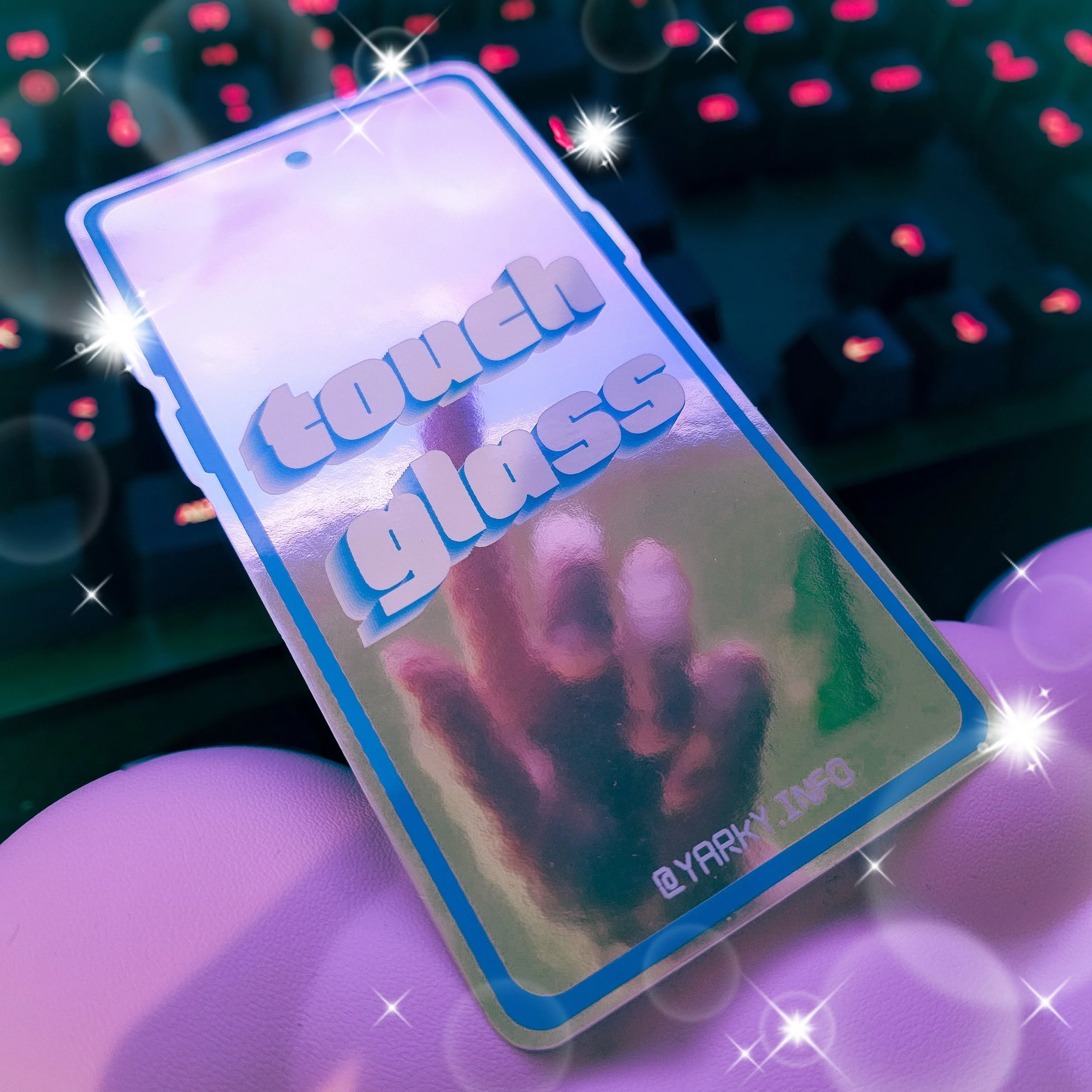 touch glass sticker