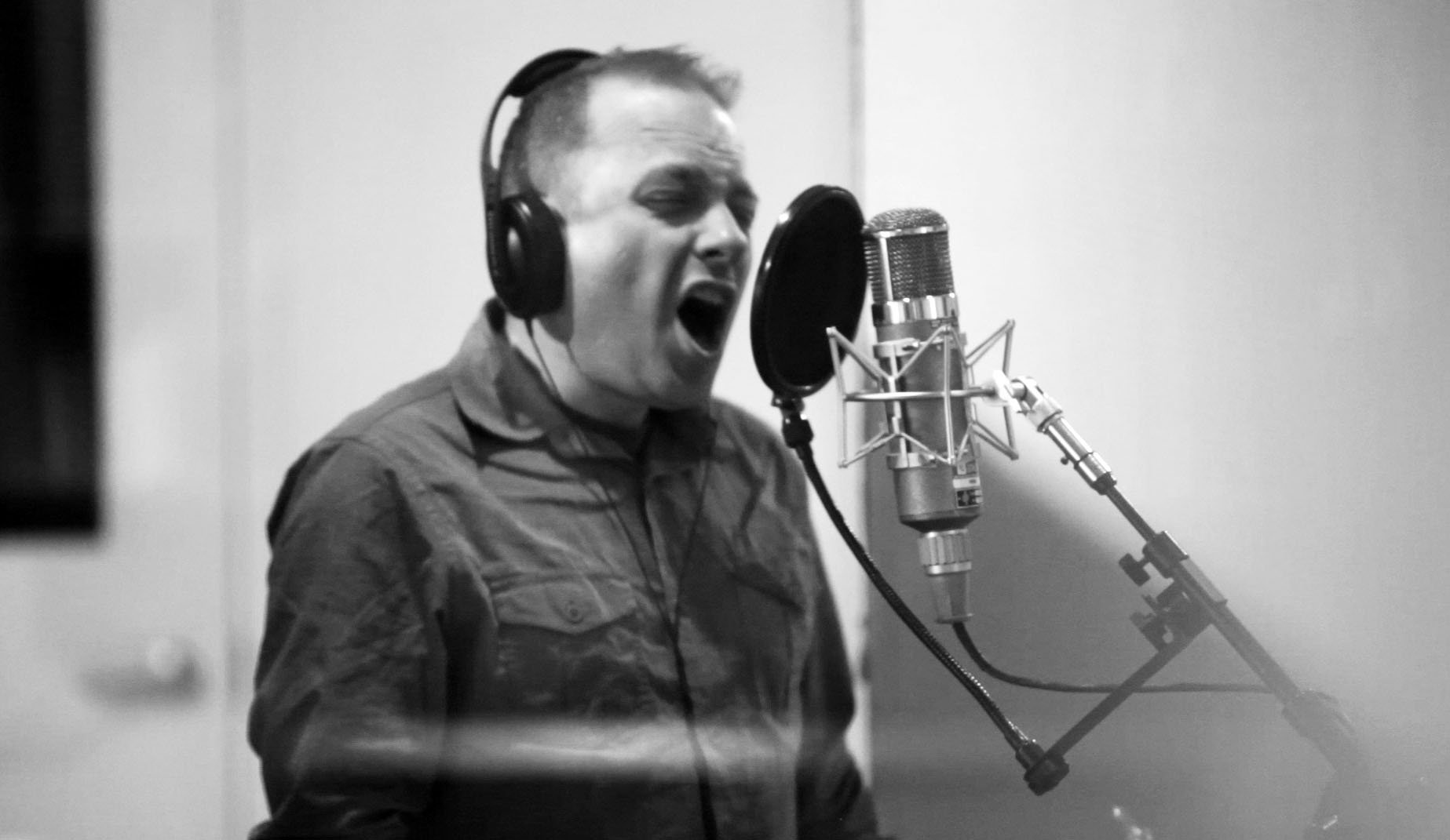  Recording vocals for “Don’t Go Crazy Before I Do” at  Q Division Studios , Somerville, MA, 2013. (Photo by  John Soares ) 