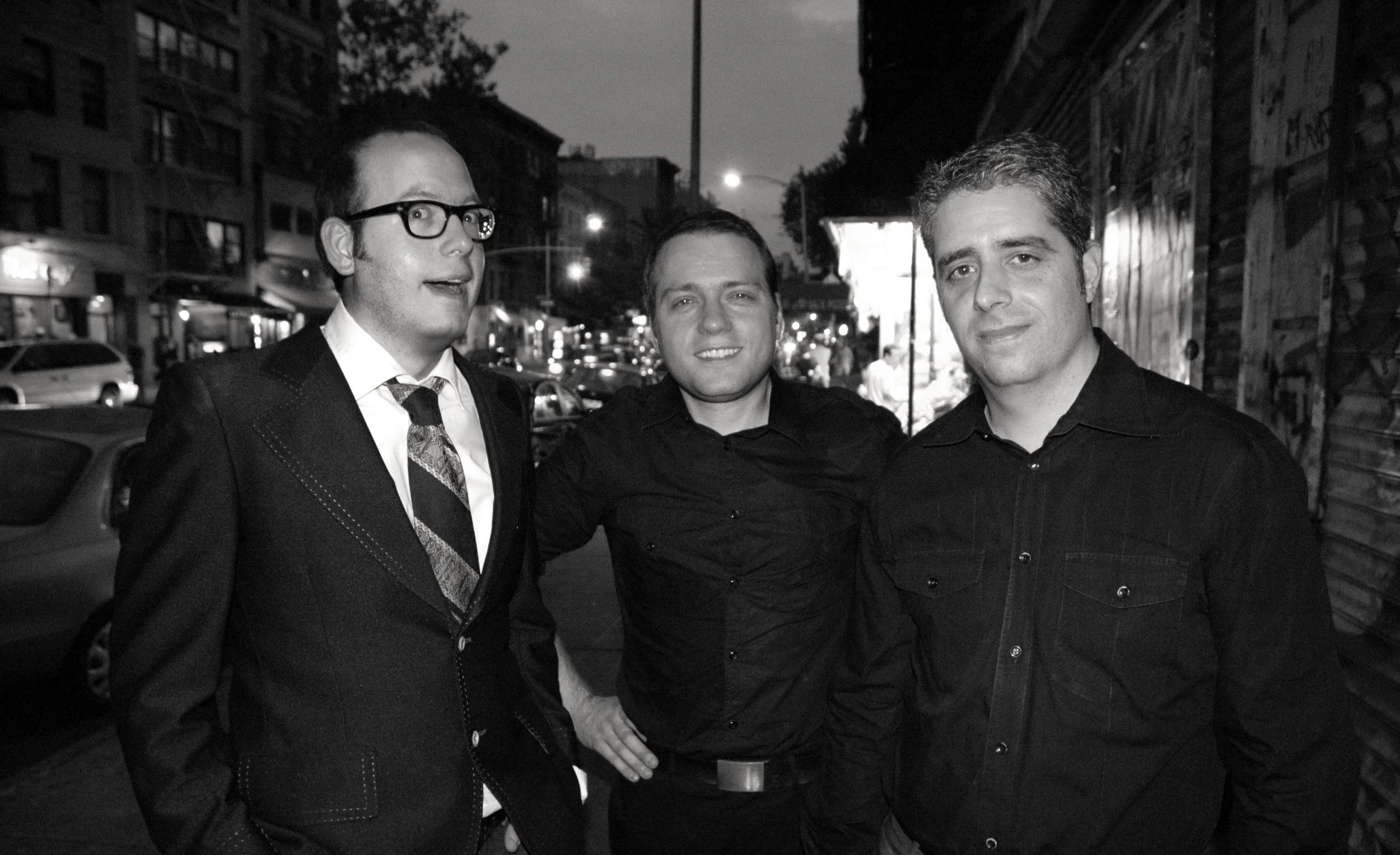 Easy to Be Free : Rick Nelson Tribute record release show at the Sidewalk Cafe, NYC, 2006.  Joel, me, and Dimtri Fan e. Photo by  Jeff Maisey.