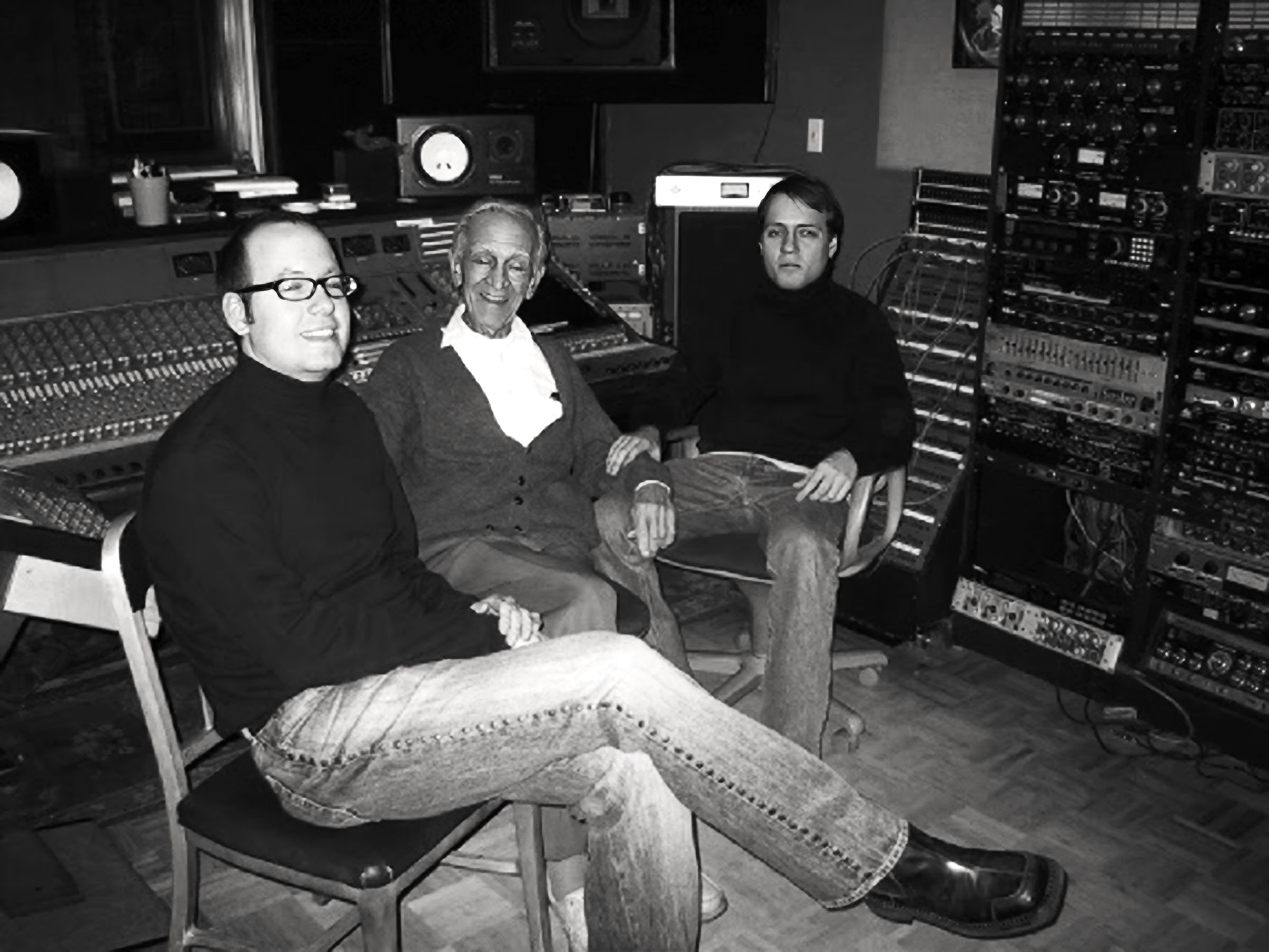  With Joel Mellin and my grandfather, Pete Rizza, Sr. at Zippah Recording, circa 2005. 