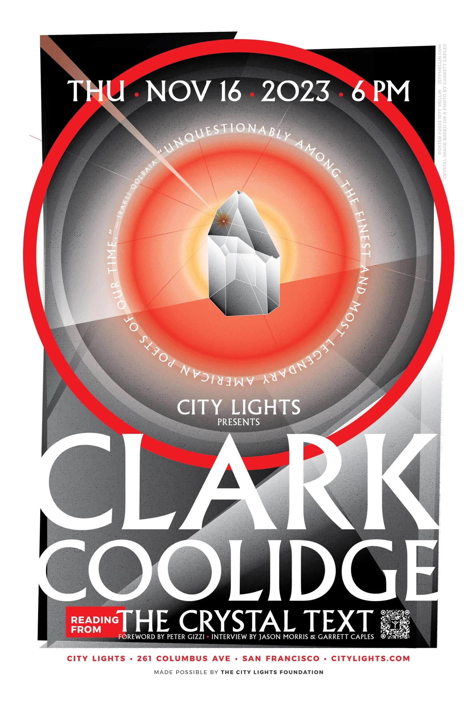 Clark Coolidge, The Crystal Text, poetry reading